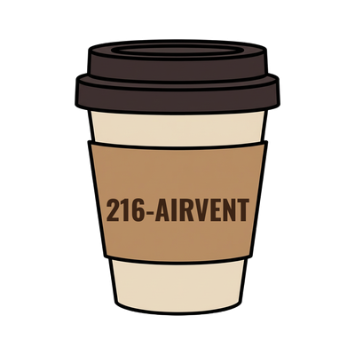216-AIRVENT on a coffee cup