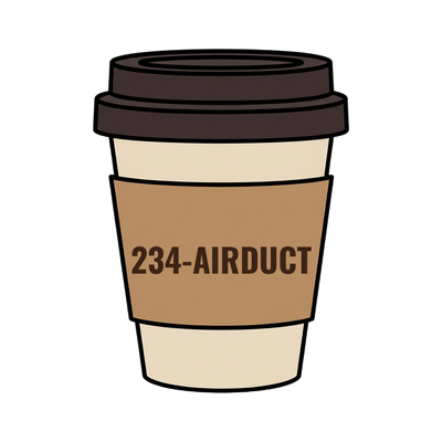 234-AIRDUCT on a coffee cup