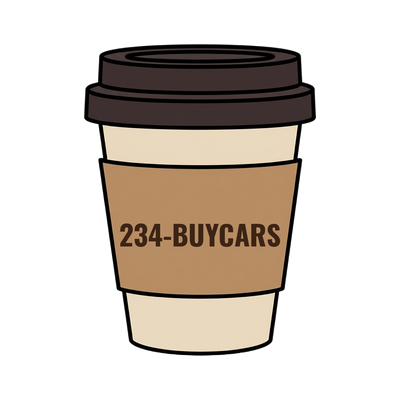 234-BUYCARS on a coffee cup