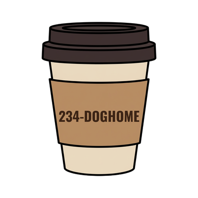 234-DOGHOME on a coffee cup