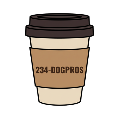 234-DOGPROS on a coffee cup