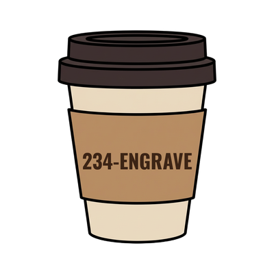 234-ENGRAVE on a coffee cup
