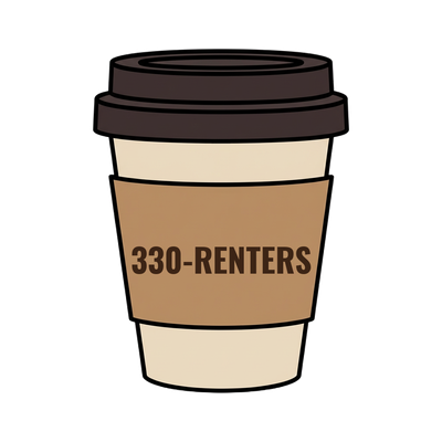 330-RENTERS on a coffee cup