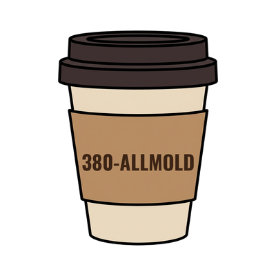 380-ALLMOLD on a coffee cup