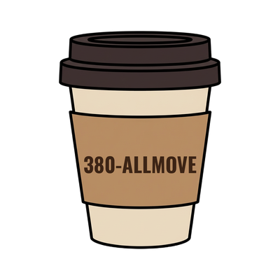 380-ALLMOVE on a coffee cup
