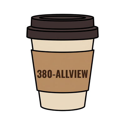 380-ALLVIEW on a coffee cup