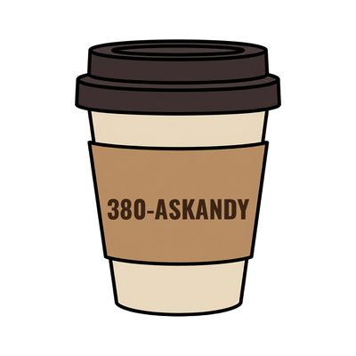 380-ASKANDY on a coffee cup