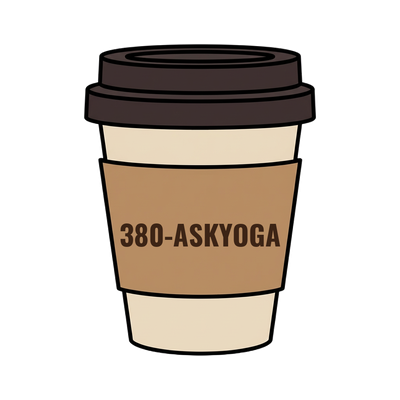 380-ASKYOGA on a coffee cup
