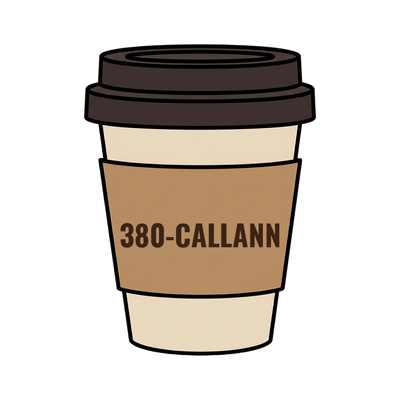 380-CALLANN on a coffee cup