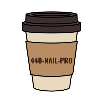 440-NAIL-PRO on a coffee cup