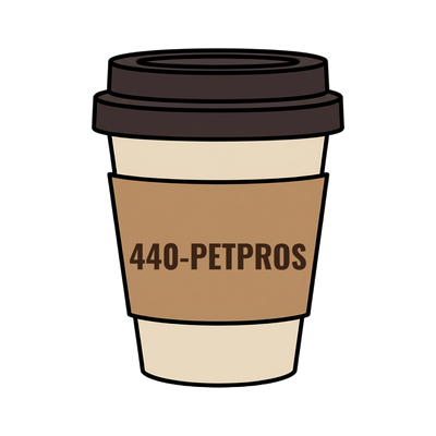 440-PETPROS on a coffee cup
