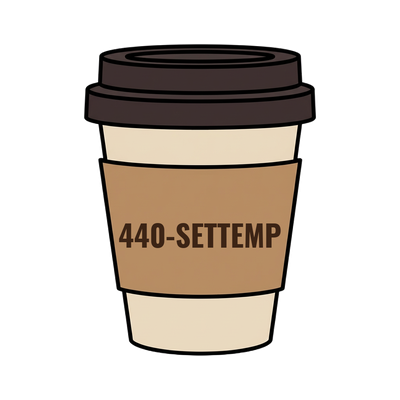 440-SETTEMP on a coffee cup