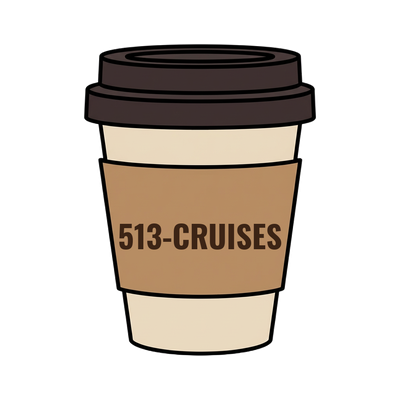 513-CRUISES on a coffee cup