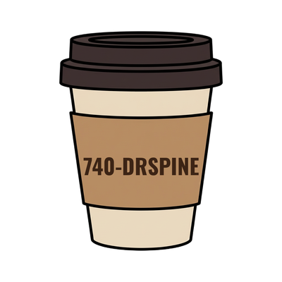 740-DRSPINE on a coffee cup