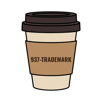 937-TRADEMARK on a coffee cup